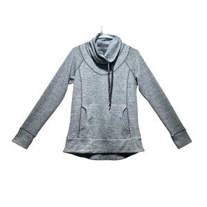 KUHL Lea Pullover Sweater Women Small Gray Cowl Neck Fleece Outdoor Long Sleeves